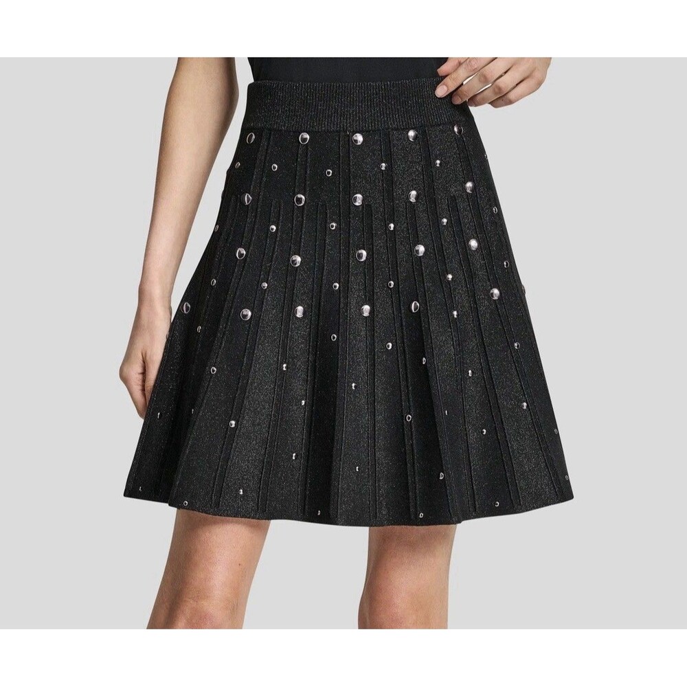 DKNY Studded Metallic Mini Skirt  Sz Medium New